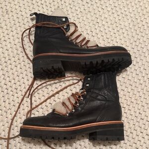 Marc Fisher Black and Brown Ankle Boots